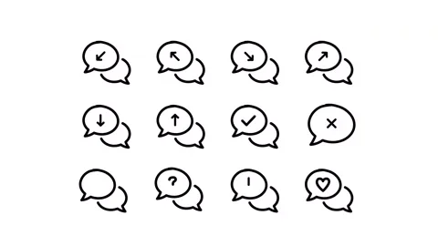 Pack of comments balloons, speech bubbles, message, chat, speech, chat bubble Stock Footage 303940162