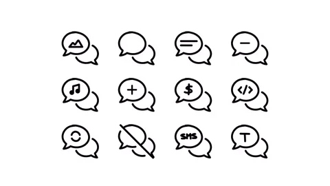 Pack of comments balloons, speech bubbles, message, chat, speech, chat bubble Stock Footage 303940167