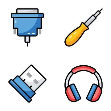 Pack Of Computer Hardware Icons イラスト素材