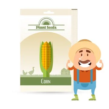 Pack of Corn seeds icon Stock Illustration