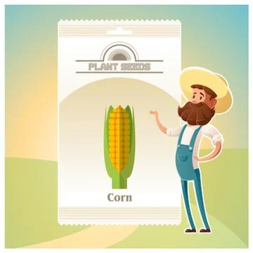 Pack of Corn seeds icon Stock Illustration