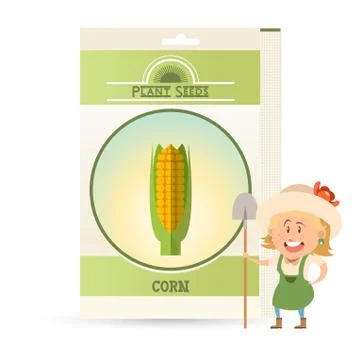 Pack of Corn seeds icon Stock Illustration
