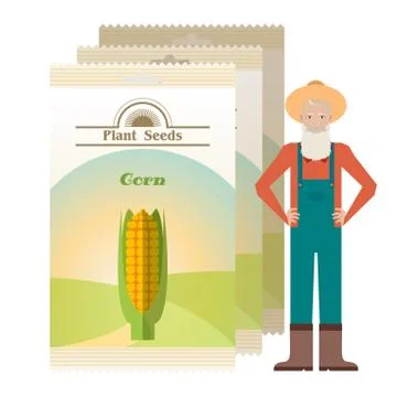 Pack of Corn seeds icon Stock Illustration