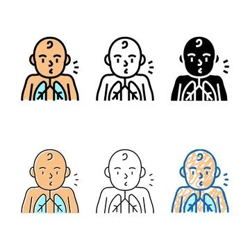 Pack cough reflex color icon vector Stock Illustration