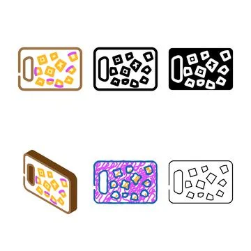 Pack cube cut eggplant color icon vector Stock Illustration