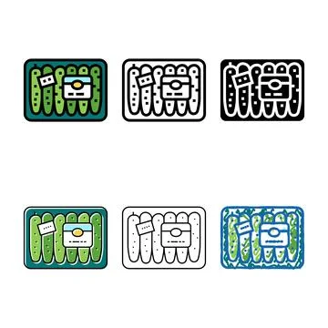Pack of cucumber forms color icon vector Stock Illustration