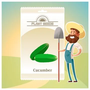 Pack of Cucumber seeds icon Stock Illustration