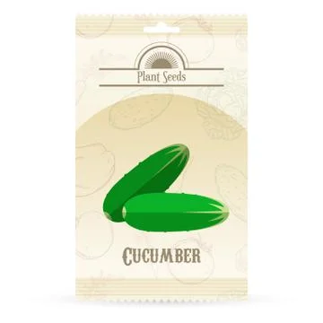 Pack of Cucumber seeds icon Stock Illustration