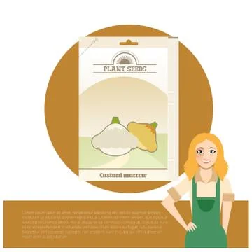 Pack of Custard marrow seeds Stock Illustration