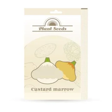 Pack of Custard marrow seeds Stock Illustration