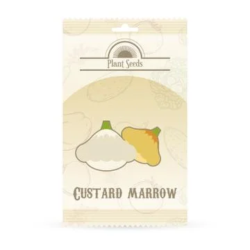 Pack of Custard marrow seeds Stock Illustration
