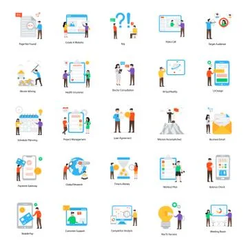 Pack Of Data Analytics Illustration Vectors 스톡 일러스트