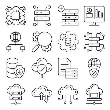 Pack of Data and  Linear Icons Stock Illustration