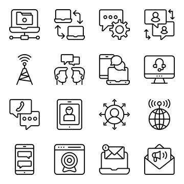 Pack of Data and Networking Linear Icons Illustrazione stock