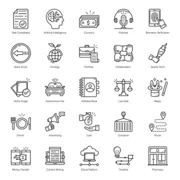 Pack Of Data Line Vectors Stock Illustration