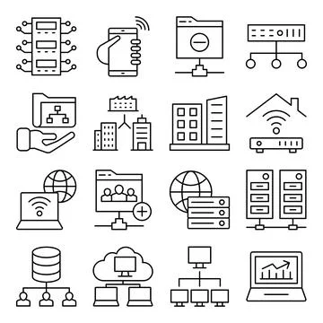 Pack of Data Linear Icons Stock-Illustration