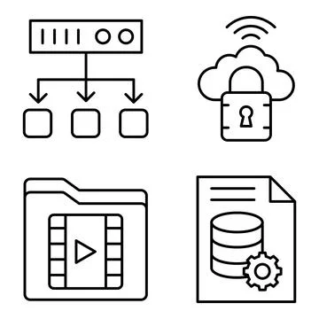 Pack of Database Linear Icons Stock-Illustration