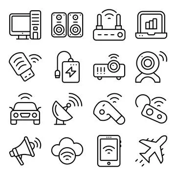 Pack of Devices Linear Icons Stock-Illustration