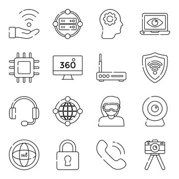 Pack of Devices Linear Icons Illustrazione stock
