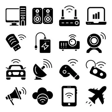 Pack of Devices Solid Icons Stock-Illustration