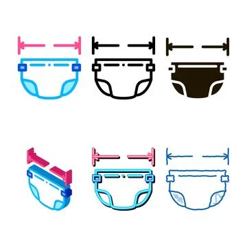 Pack diaper size icon vector outline Stock Illustration