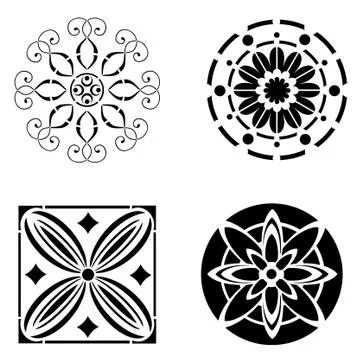 Pack of different style ornaments Stock Illustration