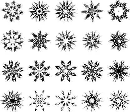 Pack of different style round ornaments Stock Illustration