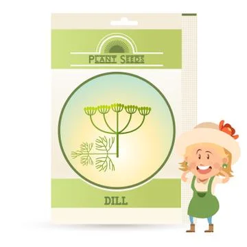 Pack of Dill seeds icon Stock Illustration