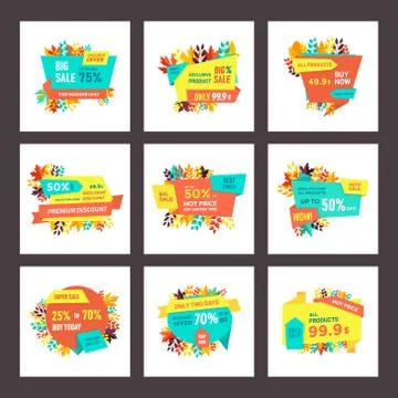 Pack Of Discount Tagline Vector Ilustração Stock