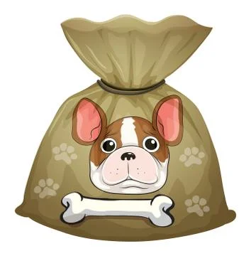 A pack of dogfood with an empty label Stock Illustration