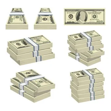 Pack of dollars money vector design illustration isolated on white background Stock Illustration