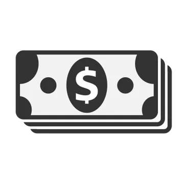 Pack of dollars Symbol Icon on white background Stock Illustration