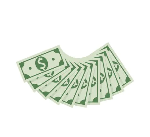 Pack of dollars. Vector illustration for web, mobile app in flat design. Illustrazione stock