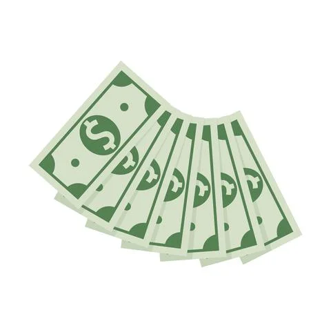 Pack of dollars. Vector illustration for web, mobile app in flat design. Stock Illustration
