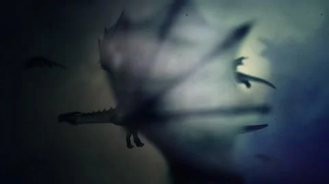 A Pack of Dragons Flying Through a Lightning Storm Vidéo 65135950