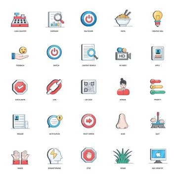 Pack Of Ecommerce Flat Icons Illustrazione stock