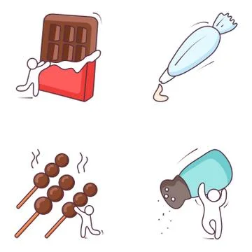 Pack Of Edible Flat Icons Stock Illustration