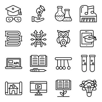 Pack of Education and Knowledge Linear Icons Stock-Illustration