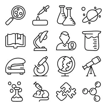 Pack of Education and Lab Linear Icons Illustrazione stock