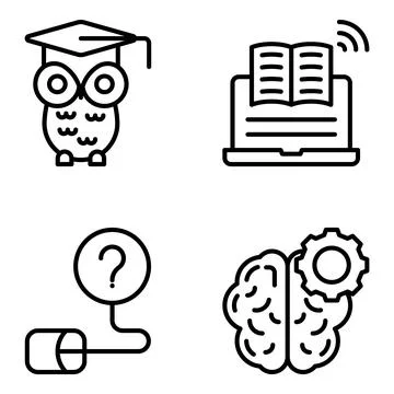 Pack of Education and Learning Linear Icons Illustrazione stock