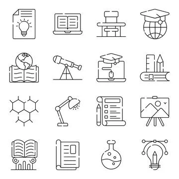 Pack of Education and Learning Linear Icons Stock-Illustration