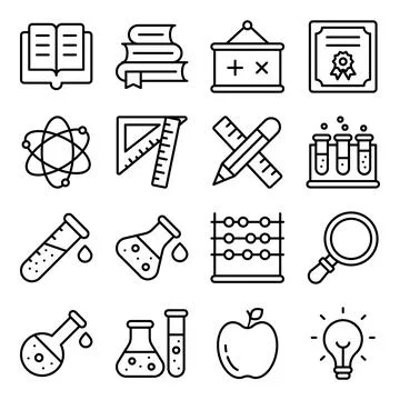 Pack of Education Linear Icons Stock Illustration
