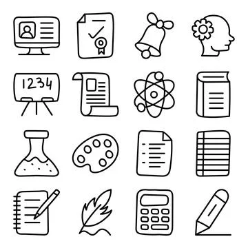 Pack of Education Linear Icons Stock Illustration