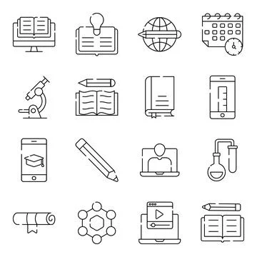 Pack of Education Linear Icons Illustrazione stock