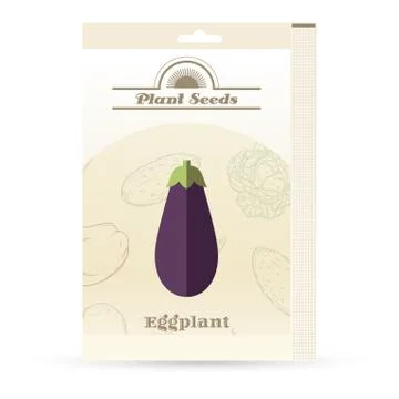 Pack of eggplant seeds Stock Illustration