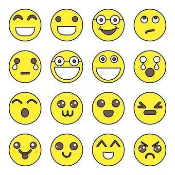 Pack of Emotag Flat Icons Stock Illustration