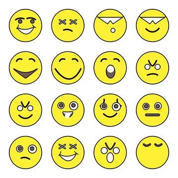 Pack of Emotion Characters Icons Stock Illustration