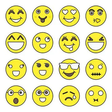 Pack of Emotion Flat Icons Illustrazione stock