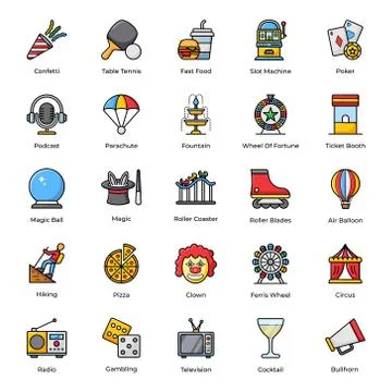 Pack Of Events Flat Icons イラスト素材
