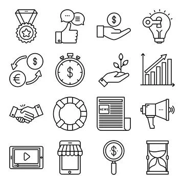 Pack of Finance Linear Icons Stock-Illustration